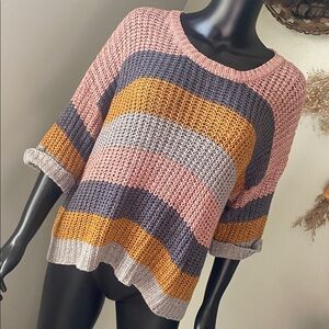 Altar'd State Multicolored Striped Knit Sweater